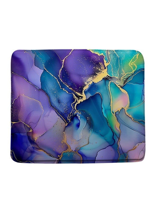 EVRCVAR Blue Purple Marble Bath Mat Abstract Modern Colorful Ombre Texture Aesthetic Watercolor Gradient Soft Plush Memory Foam Bathroom Living Room Bedroom Rugs(18x30 Inch) - Image 1